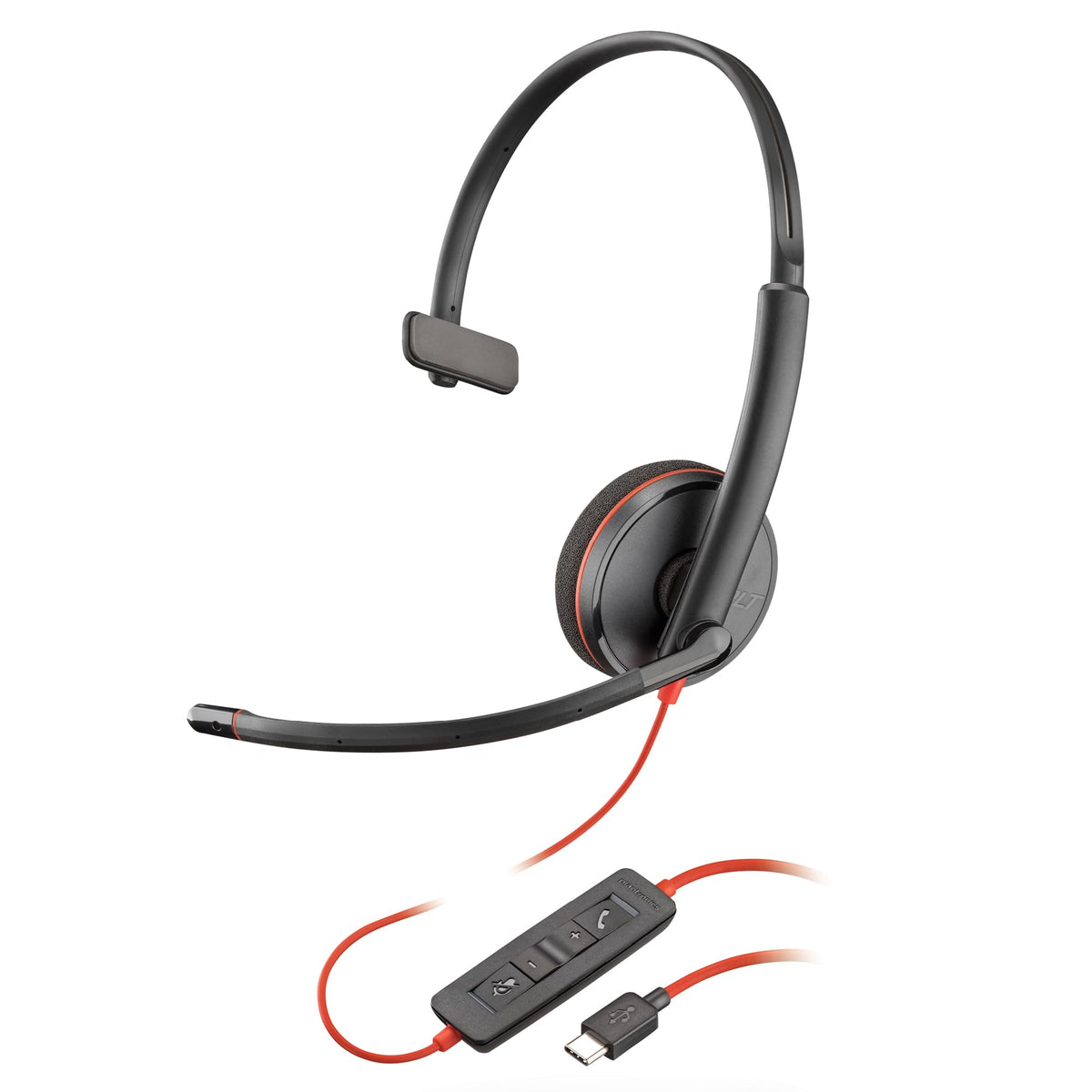 Poly Blackwire 3210 Wired Headset (Plantronics) - Noise-Canceling Mic