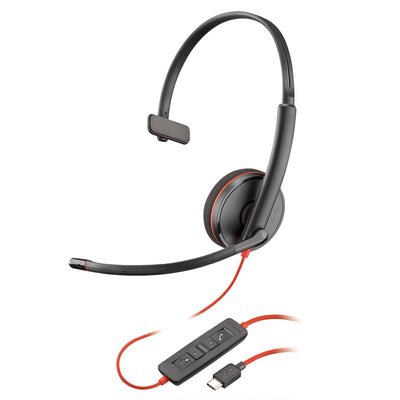 Poly Blackwire 3210 Wired Headset (Plantronics) - Noise-Canceling Mic