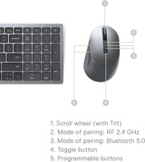 Dell Multi-Device Wireless Keyboard and Mouse Combo - KM7120W - USB Re