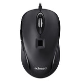 Adesso iMouse F1 Wired USB Mouse with Fingerprint Reader 1200 DPI AES