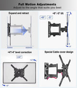 Display TV Monitor Wall Mount Flat/Curved Screens Tilt 37-80IN
