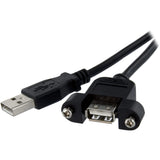 StarTech.com 3 ft Panel Mount USB Cable A to A F/M - Panel Mount USB E