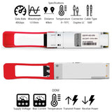 Module de transcodeur optique 40GBASE-ER4 QSFP+ compatible avec Extreme 1