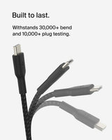 Câble Belkin BoostCharge USB-C vers USB-C tressé (1M/3,3ft) pour iPhone