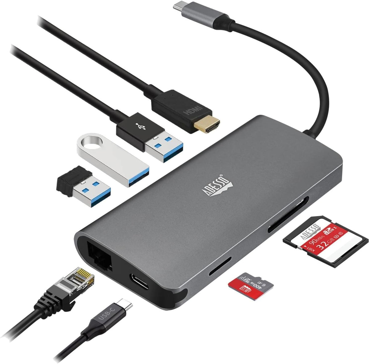 Station d'accueil multiport Adesso 8 en 1 USB-C