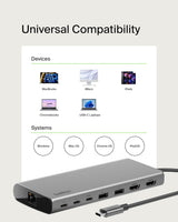 Belkin Connect Universal USB-C 8-in-1 Dual Display Core Hub w/Silicon