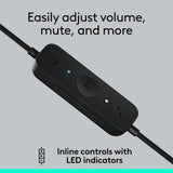 Logitech H570e USB Headset with Microphone for PC and Mac, USB-C Wired
