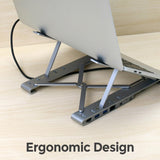 IOGEAR Dock Pro 6-in-1 4K Dock Stand, Adjustable/Foldable Laptop Stand