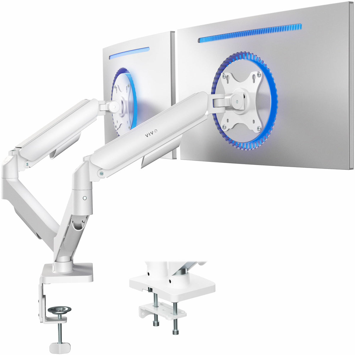 VIVO Support double pour moniteur, bras entièrement ajustables pour écrans de 17 à 32 po