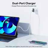 BENFEI Chargeur mural GaN 33W USB-C, bloc de charge rapide 2 ports pour iPhone