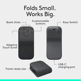 Logitech Mobi Fold Foldable Wireless Mouse with Touch Scroll - Graphit