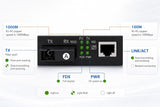 Elfcam® - 1 Pair Gigabit Fiber Ethernet Converters 1000M/100M/10M, SFP