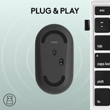 Souris sans fil compacte ambidextre silencieuse Logitech M340 - Feuilles florales