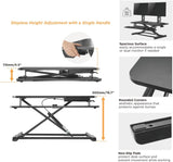 AnthroDesk Convertisseur de bureau assis-debout 31,5 po, hauteur réglable du mode assis