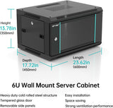 MT-VIKI Armoire serveur mural 6U rack réseau aéré, 17