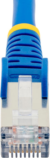 Câble Ethernet CAT6a bleu de 22,86 m, RJ45 sans accroc, 10G, PoE 100 W, S/FTP, LSZH, cuivre pur nu 27 AWG, 500 MHz, cordon de brassage réseau blindé
