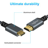 Twozoh Mini HDMI to HDMI Cable 5M, 4K 60Hz High-Speed HDMI to Mini HDM