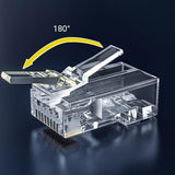 Connecteurs RJ45 Cat6 passe-fil 100-Pack Connecteur de sertissage Ethernet RJ