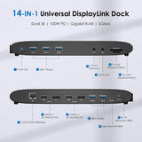 USB-C USB-A Dock UNIV Triple Monitor Laptop Docking Station