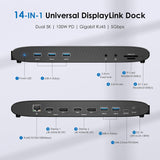 USB-C USB-A Dock UNIV Triple Monitor Laptop Docking Station