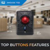 Adesso T50 Wireless Ergonomic Finger Trackball Mouse, 50.8mm Index Fin