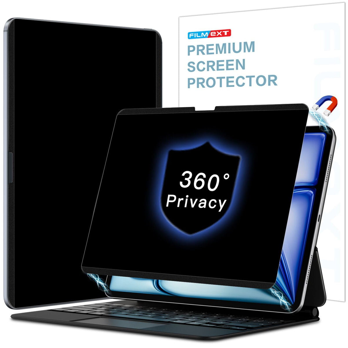 Écran de confidentialité magnétique 4 voies pour iPad Mini 7 A17 Pro/Mini 6 6e génération 8