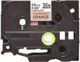 Brother TZe B51 24mm Black on Fluorescent Orange Tape