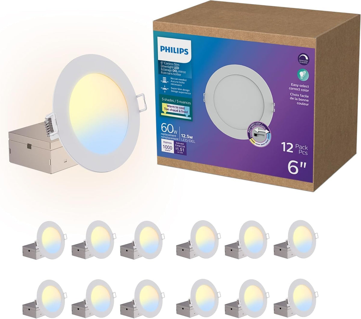 PHILIPS Slim Canless 6