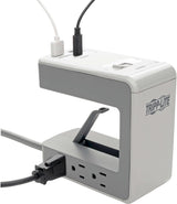 TRIPP LITE Protect It! 6-Outlet Surge Protector Desk Clamp with 2 USB