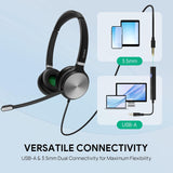 Yealink UH36 Casque filaire professionnel - Téléphone pour appels