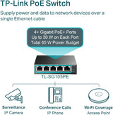 TP-LINK TL-SG105PE Easy Smart GIGABIT 5-Port Switch w/ 4 PoE+ Ports (V