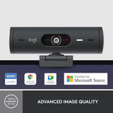 Logitech Brio 500 Full HD Webcam with Auto Light Correction, show Mode