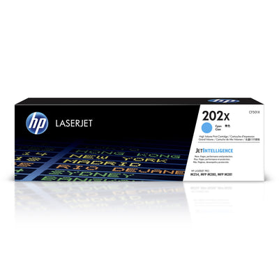 HP 202X (CF501X) High Yield Cyan Original Toner Cartridge Blue 1 Pack