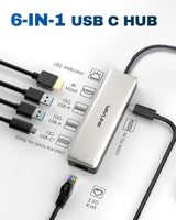 Concentrateur USB C Ethernet 2.5G, Adaptateur multiport WAVLINK 10 Gbit/s USB C av