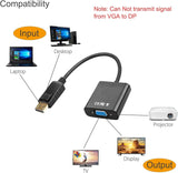 Adaptateur DisplayPort vers VGA, lot de 4 adaptateurs DisplayPort DP vers VGA plaqués or C