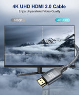 4K HDMI Cable 25ft, AkoaDa Braided HDMI Cable, High Speed HDMI Cables