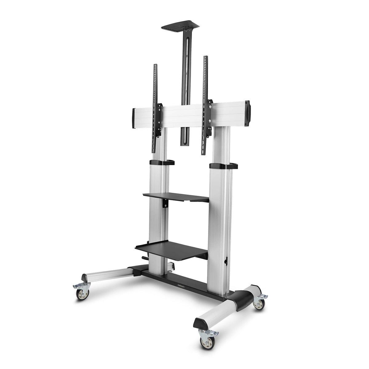 StarTech.com Rolling TV Cart/Stand On Wheels, Up to 100-inch/220lb Fla