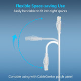 CableGeeker Cat6A Ethernet Patch Cable 0.5ft-12Pack White, High-Speed