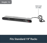 StarTech.com RKPW081915 19-Inch 1U Rackmount 8 Outlet PDU Power Distri
