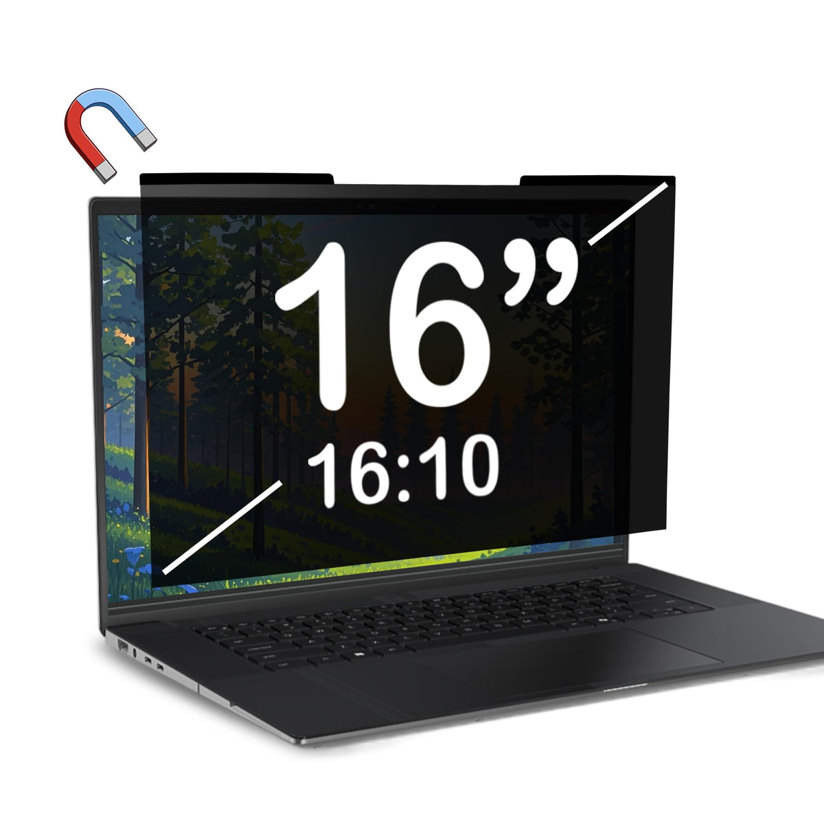 StarTech Magnetic Privacy Screen for 16-INCH 16:10 Laptop, Reversible Filter, Computer Screen Protector, VIEW Angle 60 DEG (+/- 30 DEG), TAA, Blue