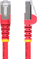 Câble Ethernet CAT6a rouge de 1,8 m, RJ45 sans accroc, 10 Gbit/s, PoE 100 W, S/FTP, LSZH, cuivre nu pur 27 AWG, 500 MHz, cordon de brassage réseau blindé