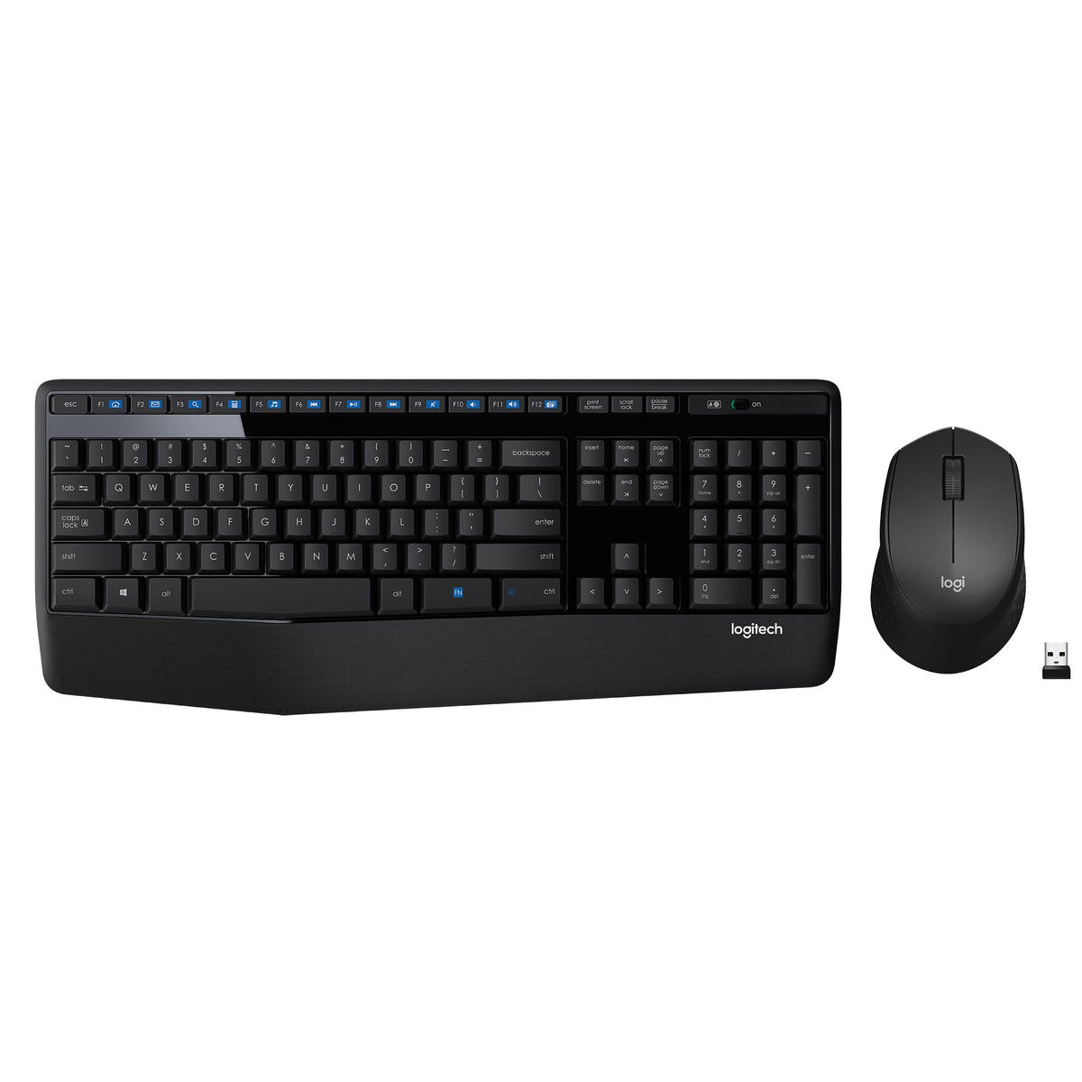 Logitech MK345 Wireless Combo Full-Sized Keyboard with Palm Rest and C
