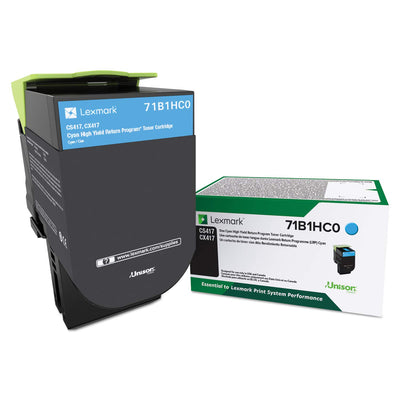 Lexmark 71B1HC0 Cyan High Yield Toner Cartridge