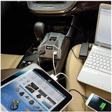 ONDULEUR VOITURE PORTE-GOBELET 200W 12V 120V 2 PRISES USB CHARGE 2 SORTIES