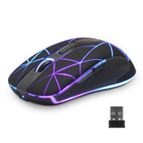 Rii Wireless Mouse RM200, RGB Rechargeable Mouse,Computer Mouse with 3