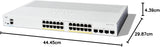 Cisco Catalyst 1200-24P-4G Smart Switch, 24 Port GE, PoE, 4x1GE SFP, L