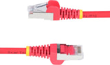 Câble Ethernet CAT6a rouge de 1,8 m, RJ45 sans accroc, 10 Gbit/s, PoE 100 W, S/FTP, LSZH, cuivre nu pur 27 AWG, 500 MHz, cordon de brassage réseau blindé