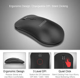 Arteck 2.4G Wireless Mouse with Nano USB Receiver Ergonomic Design Sil