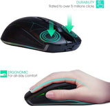 Rii Wireless Mouse RM200, RGB Rechargeable Mouse,Computer Mouse with 3