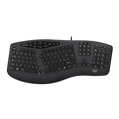 Adesso AKB-160UB TruForm Ergonomic Desktop Keyboard, Split Key Zones,